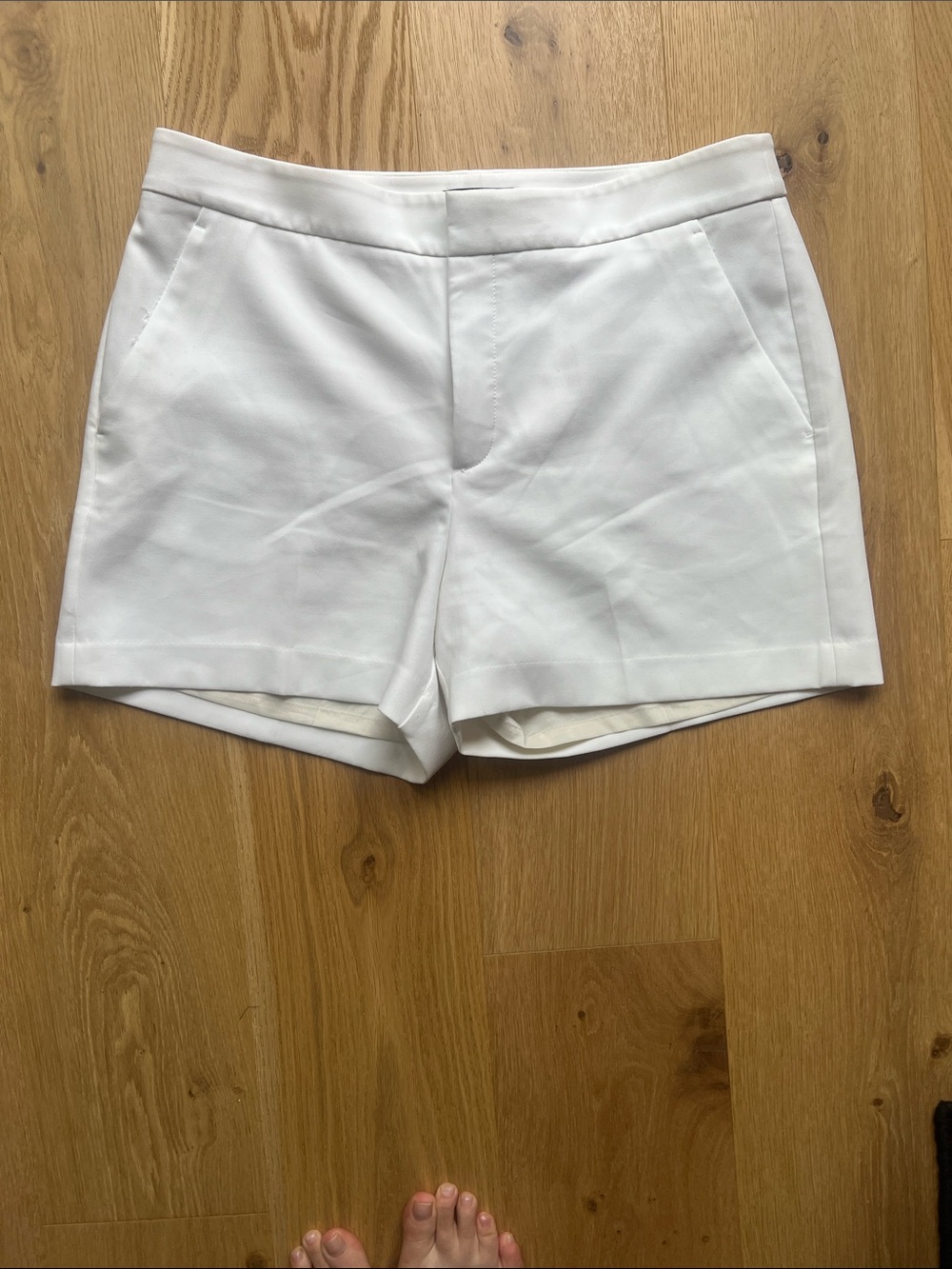 Banana Republic White High-Waist Tailored Shorts